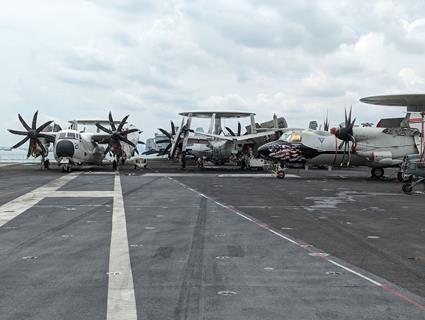 Aircraft parked aboard Carl Vinson