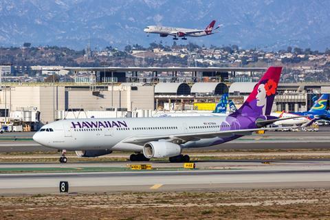 Hawaiian Airlines Airbus A330 at Los Angeles airport