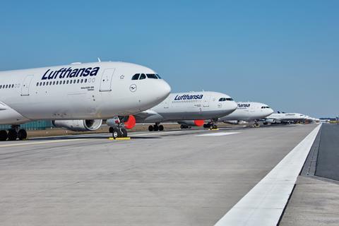 Lufthansa parked aircraft