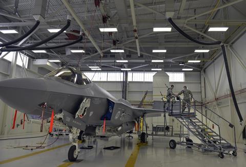 F-35A Lightning II maintenance at Eglin Air Force Base