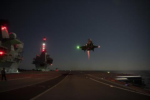 F-35B night landing on UK Prince of Wales