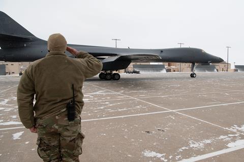 B-1B Lancer that is being divested prior to its final launch from Ellsworth Air Force Base SD 17 Feb 2021 c USAF
