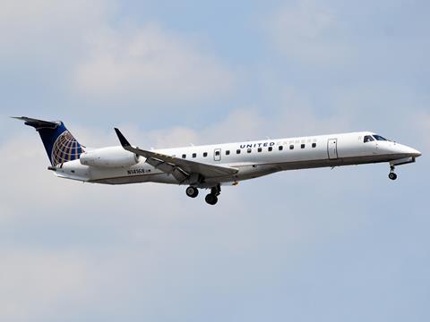 United_Express_(CommutAir)_Embraer_ERJ-145XR_N14168_approaching_Newark_Airport