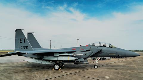 An F-15E Strike Eagle is loaded with five JASSMs at Eglin Air Force Base Fla May 11 2021 as part of Project Strike Rodeo c USAF