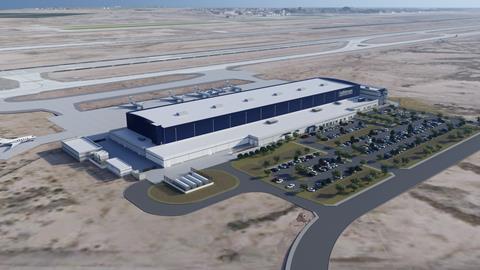 Gulfstream's rendering of its planned service centre at Phoenix-Mesa Gateway airport