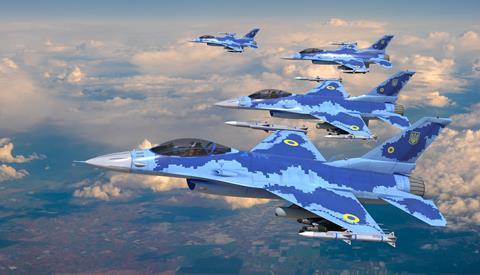 Ukraine livery F-16s