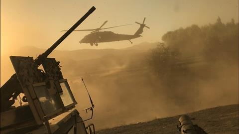 UH-60 Black Hawk kicking up dust c US Army