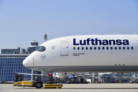 Lufthansa Airbus A350-900 at Munich airport