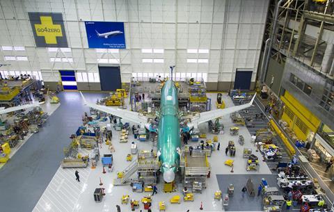 Boeing 737 Max production c Boeing