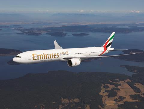 An Emirates Boeing 777-300ER