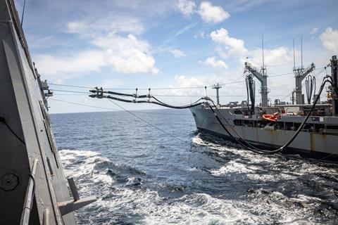 replenishment at sea refuelling c US Navy