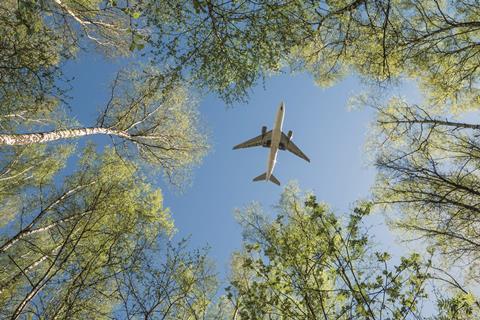 Aircraft and trees
