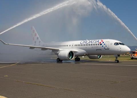 Croatia first A220-c-Croatia Airlines