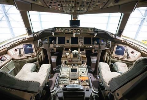 NIAR WERX 777-300ER converted freighter cockpit