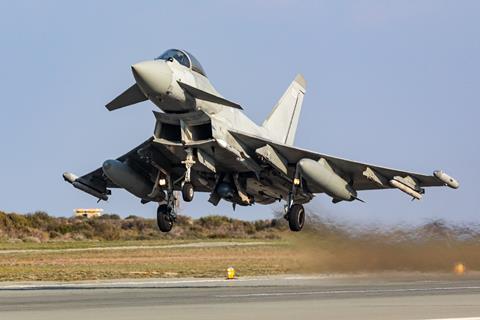 RAF Typhoon with Asraam missiles