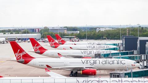 Virgin Atlantic Airbus A330s at Manchester airport in May 2021