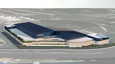 Artist's impression of the airframe MRO facility at Changi Creek