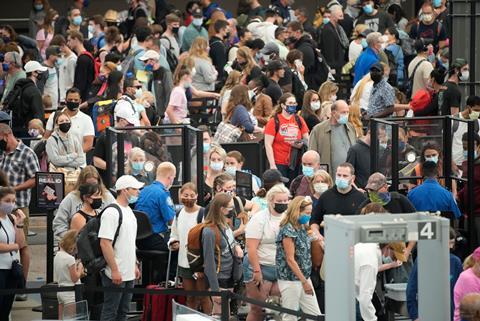 Denver airport security queue