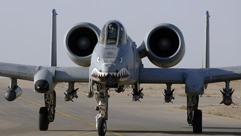 An A-10 Warthog prepares to take off from Al Asad