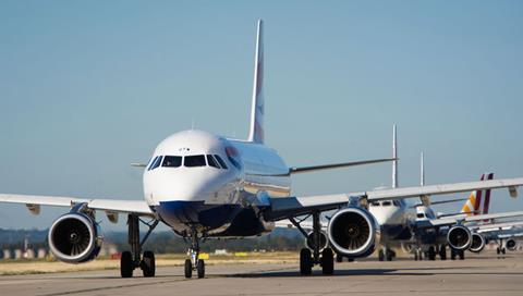 planes queued-c-London Heathrow