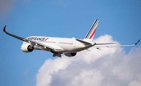 First A350-900 Air France MSN3331 ferry flight - take off