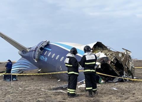 E190 wreckage-c-Kazakhstan emergency situations ministry