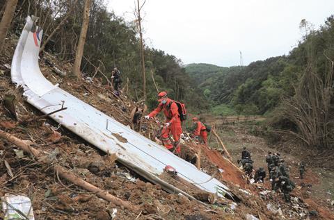 China Eastern 737 wreckage