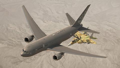 Rendering of Israeli air force KC-46 with F-15I c Israeli ministry of defence