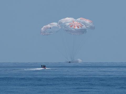 SpaceX Crew Dragon splashdown