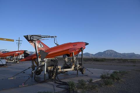 BQM-34 unmanned aircraft prepares to launch at White Sands Missile Range c Raytheon