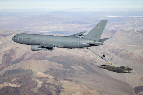 KC-46A refuels F-35