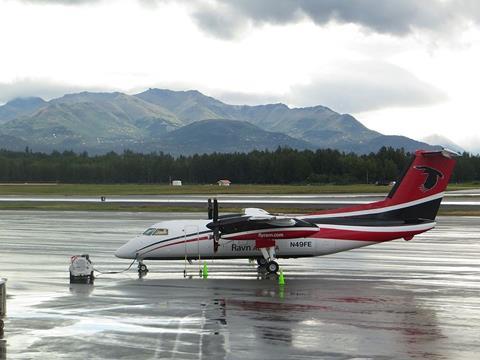 A Ravn Alaska Dash 8 at Anchorage