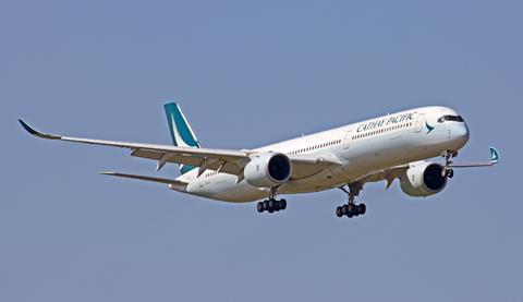 Cathay Pacific Airbus A350-1000 approach