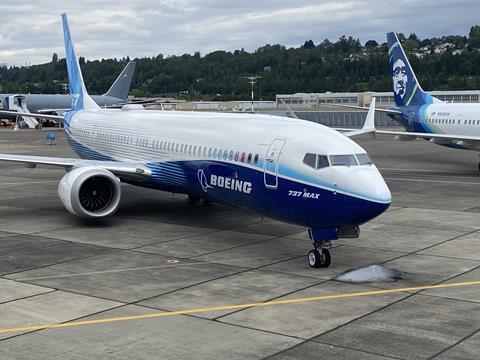 Boeing 737 Max 10 at Boeing Field in Seattle on 14 June 2022