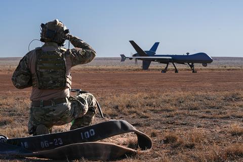 MQ-9 with ground refueller c USAF