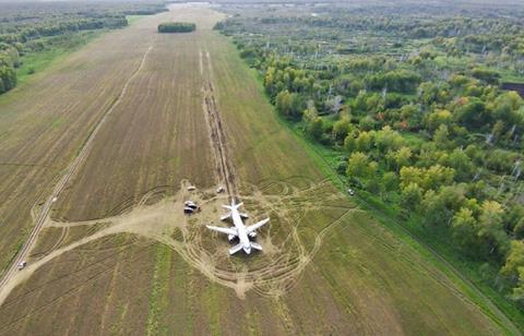 Ural A320 in field aerial-c-Ural Airlines