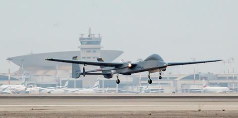 IAI Heron departs Ben Gurion