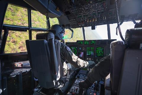 C-130J cockpit during Diamond Storm 2022