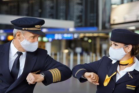 Lufthansa crew masks covid-19 coronavirus