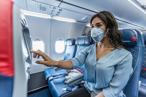 Delta Air Lines passenger cabin mask Covid coronavirus