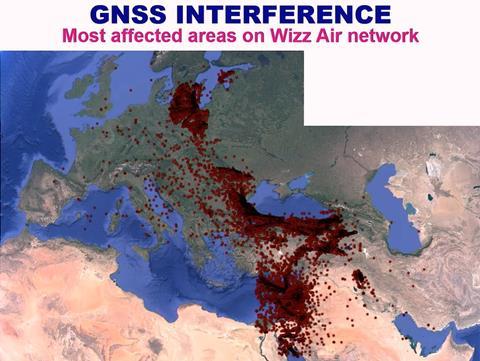 GNSS interference map-c-Wizz Air