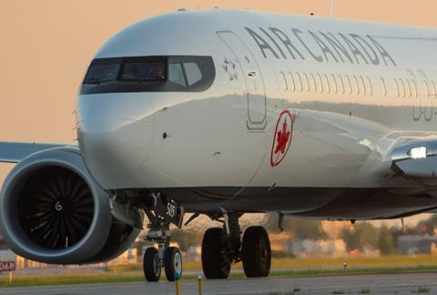 Air Canada 737 Max 8 dusk-c-Air Canada