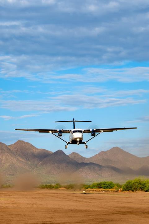 A Cessna SkyCourier equipped with a gravel kit