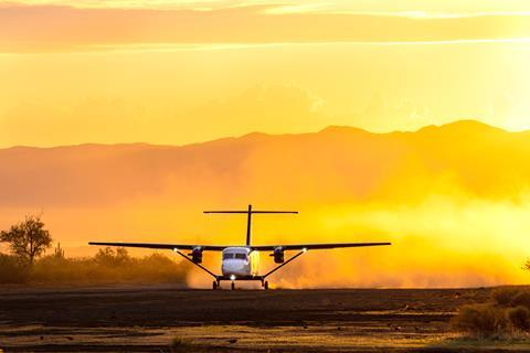 A Cessna SkyCourier equipped with a gravel kit