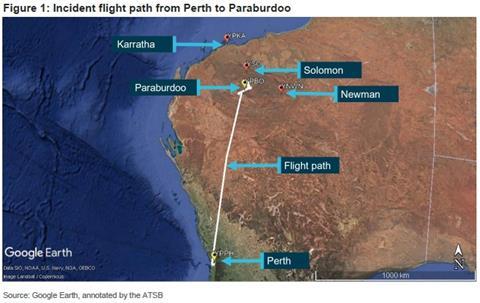 F100 Flightpath from ATSB