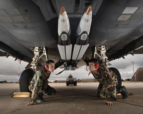 GBU-39 SDB Small Diameter Bombs loaded on an F-15E