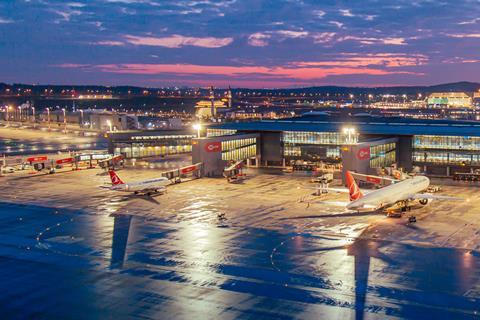 Turkish Airlines aircraft at Istanbul Airport