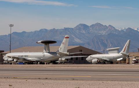 E-3 AWACS E-7 Wedgetail at Nellis AFB