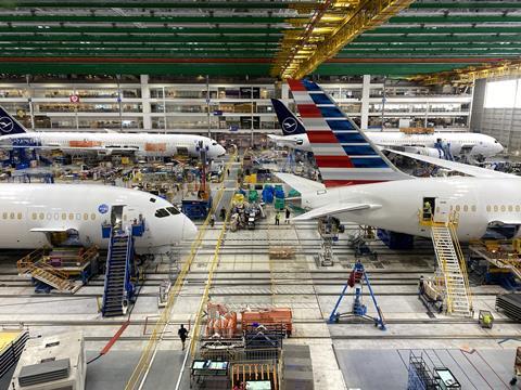 Boeing 787 assembly site in North Charleston, South Carolina on 15 April 2024