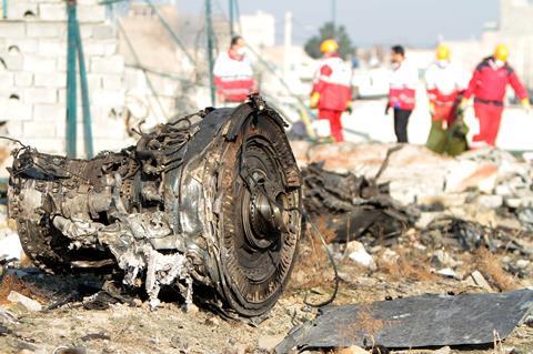 Ukraine 737 wreckage in Tehran